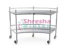 Curved Instrument Trolley Stainless Steel